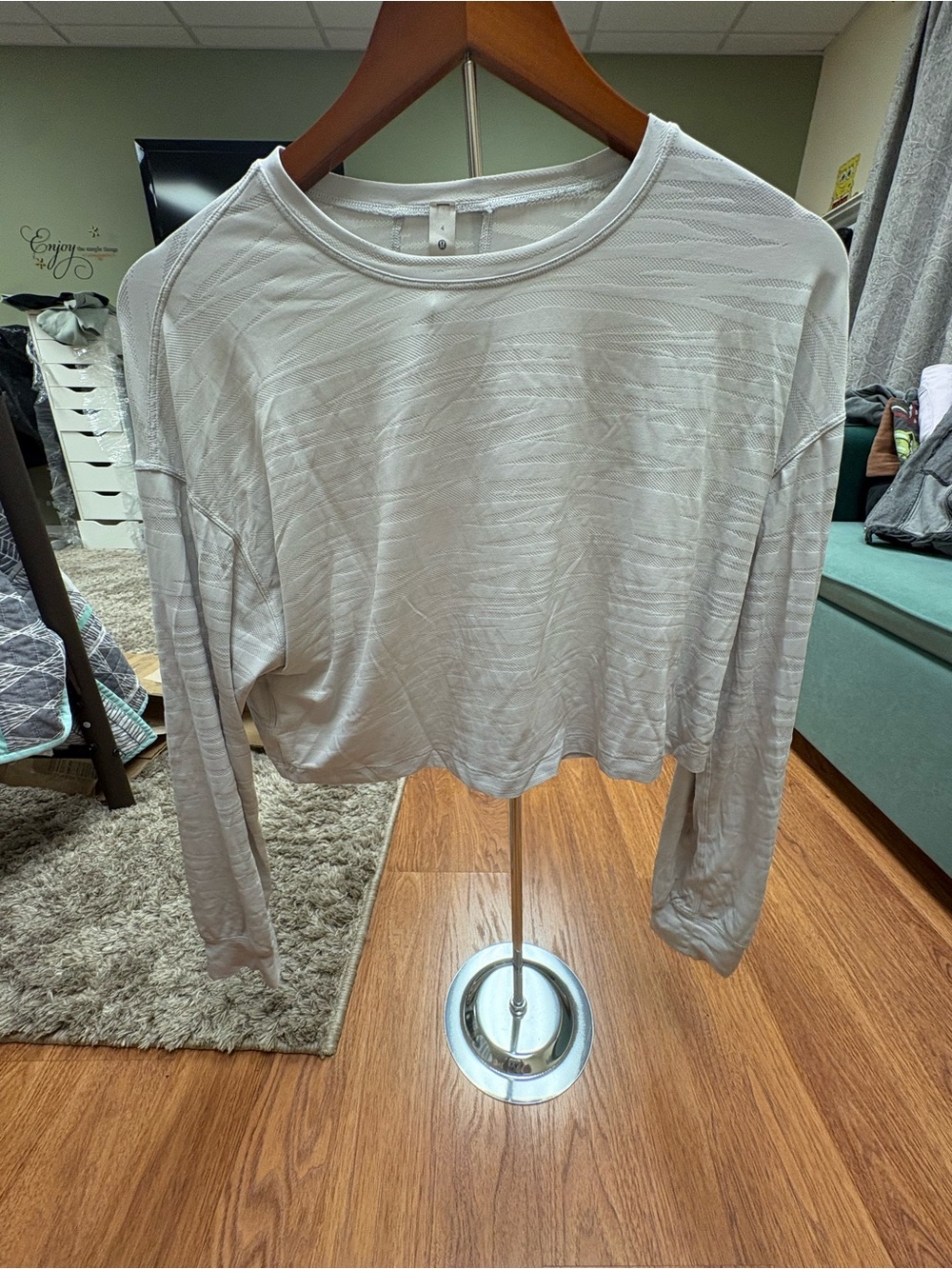 lululemon athletica White Long-Sleeve Cropped Sweatshirt